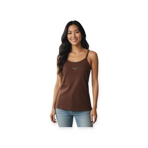 new Troo 𒀭Crystal Embellished Cherries Tank Top 𒀭 Cocoa Brown 𒀭 XL